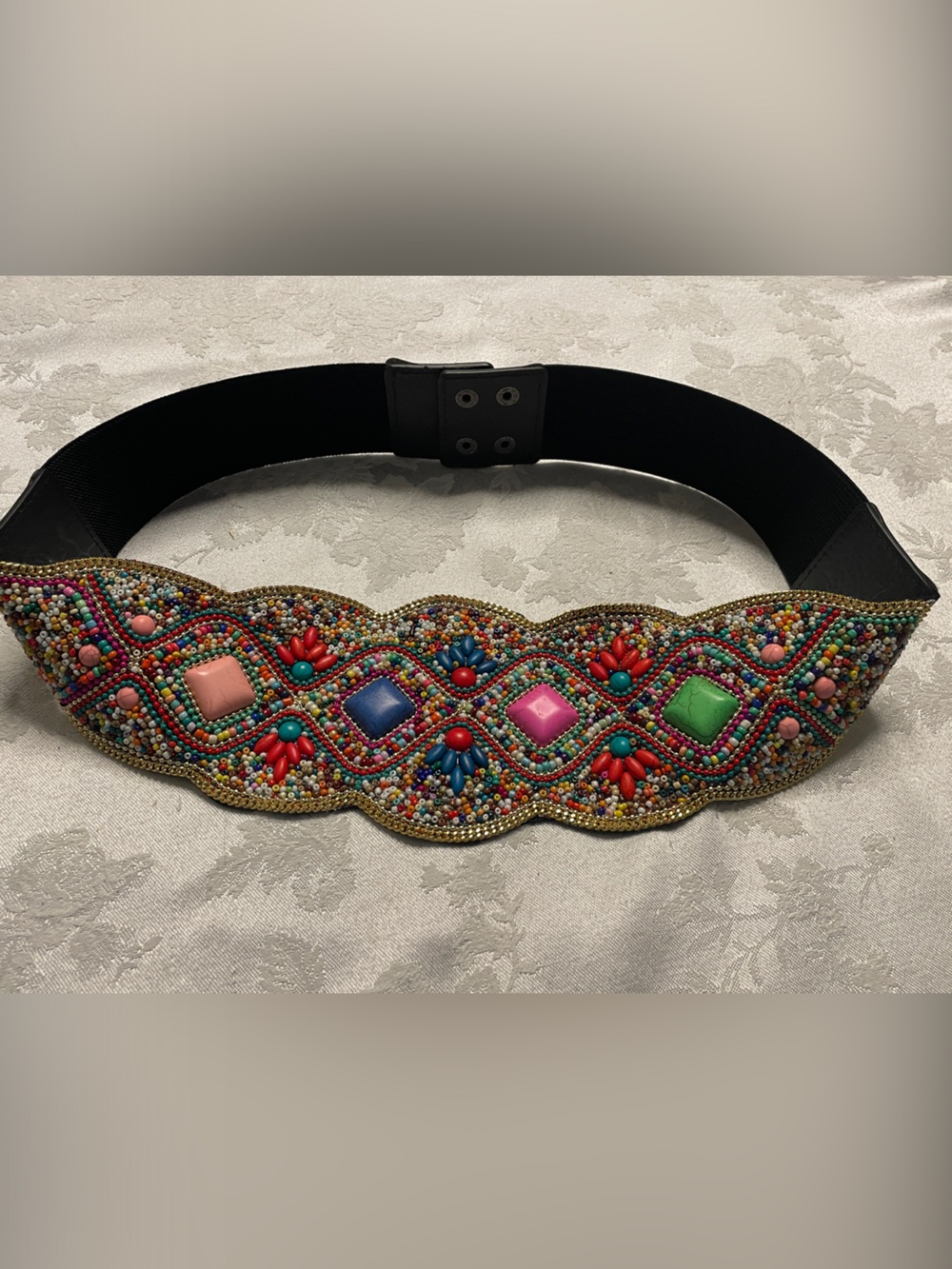Beaded Multicolor Statement Belt - Women Accessories